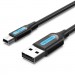 Дата кабель USB 2.0 A Male to Mini-B Male Cable 1M Black PVC Type VENTION (COMBF)