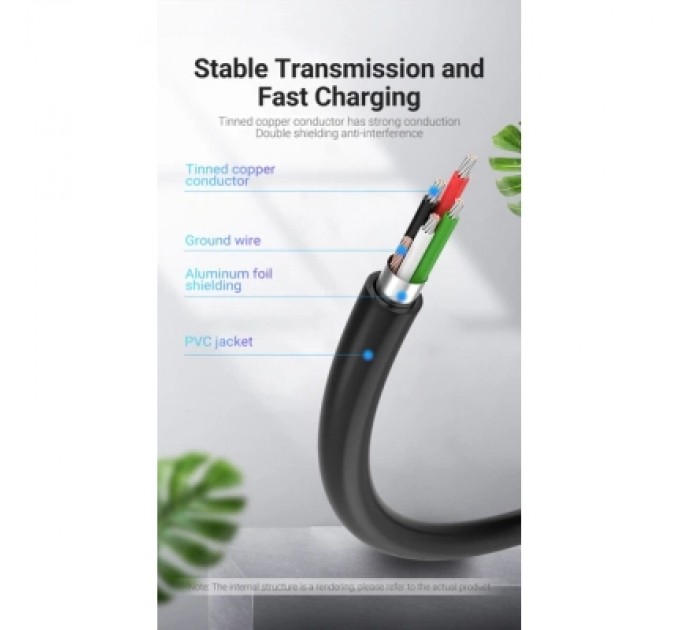 Дата кабель USB 2.0 A Male to Mini-B Male Cable 1M Black PVC Type VENTION (COMBF)