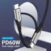 Дата кабель USB 2.0 C Male to C Male Cable 2M Gray Aluminum Alloy Type VENTION (TADHH)