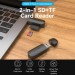 Зчитувач флеш-карт 2-in-1 USB 3.0 A Card Reader(SD+TF) Black Dual Drive Letter VENTION (CLGB0)