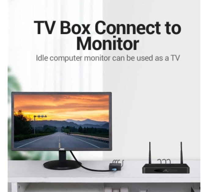 Конвертор RCA to HDMI Converter Black Metal Type VENTION (AEFB0)