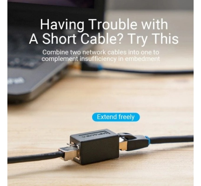 Зрощувач Cat.6 FTP Keystone Jack Coupler Black VENTION (IPVB0)