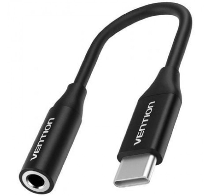 Перехідник USB-C Male to 3.5MM Earphone Jack with DAC Adapter 0.1M Black VENTION (BIHBA)
