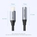 Перехідник Cotton Braided Lightning Male to 3.5MM Earphone Jack Adapter 0.1M Gray Aluminum Alloy Type VENTION (BMBHA)