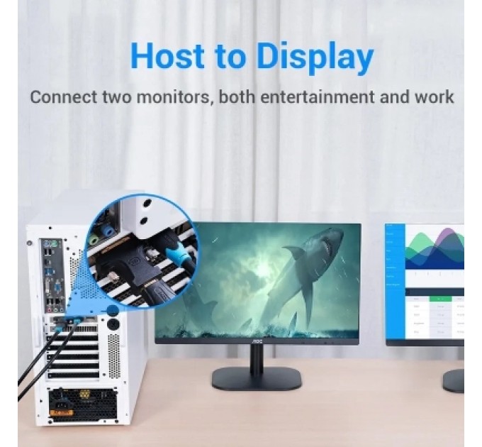 Перехідник HDMI Female to DVI (24+1) Male Adapter Black VENTION (AILB0)