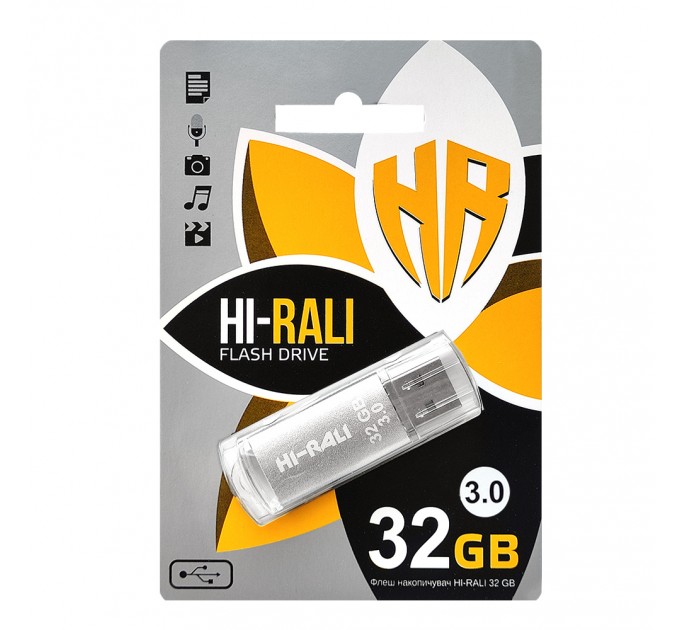 Флеш-накопичувач USB3.0 32GB Hi-Rali Rocket Series Silver (HI-32GB3VCSL)
