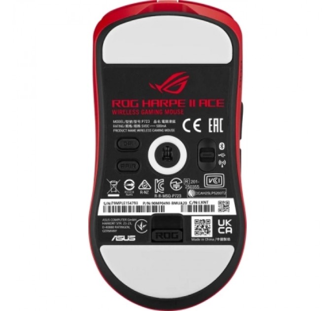 Мишка ASUS ROG Harpe II Ace Bluetooth/Wireless/USB Red (90MP0490-BMUA20)