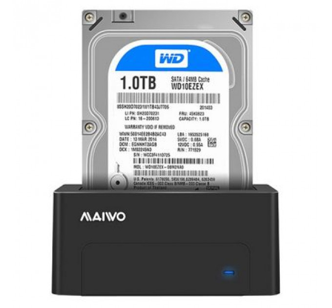 Док-станція для накопичувачів Maiwo HDD 2.5"/3.5" SATA/SSD USB 3.0 (K308P)