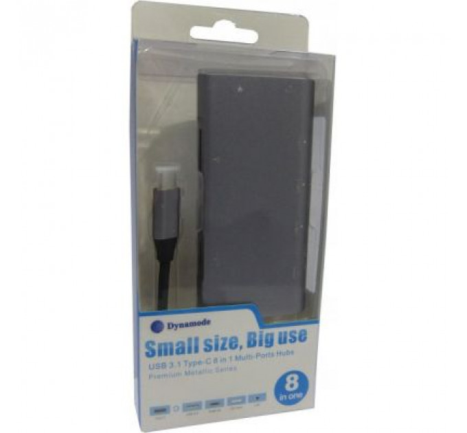Концентратор Dynamode USB3.1 Type-C to HDMI, 3хUSB3.0, RJ45, USB Type-C Female, SD (Dock-USB-TypeC-HDMI-USB3.0-RJ45)