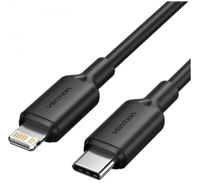 Дата кабель USB-C to Lightning 1.0m 3A black Vention (LAKBF)