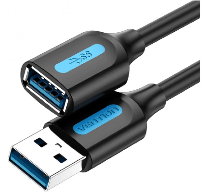 Дата кабель USB 3.0 AM/AF 1.0m black Vention (CBHBF)
