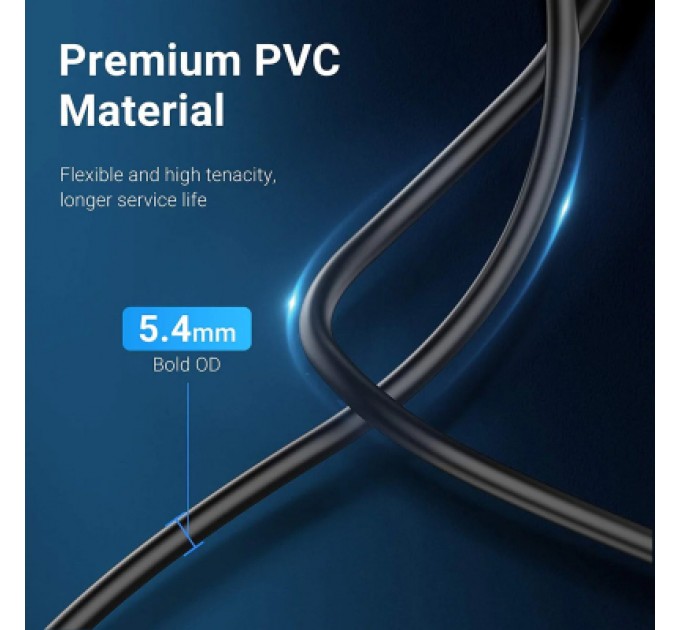 Дата кабель USB 3.0 AM/AF 1.0m black Vention (CBHBF)