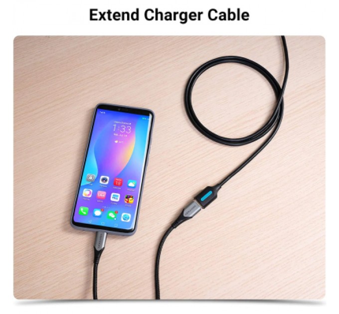 Дата кабель USB 3.0 AM/AF 1.0m black Vention (CBHBF)