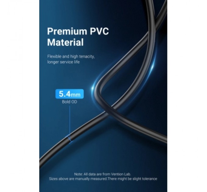 Дата кабель USB 2.0 AM/AF 2.0m black Vention (CBHBH)