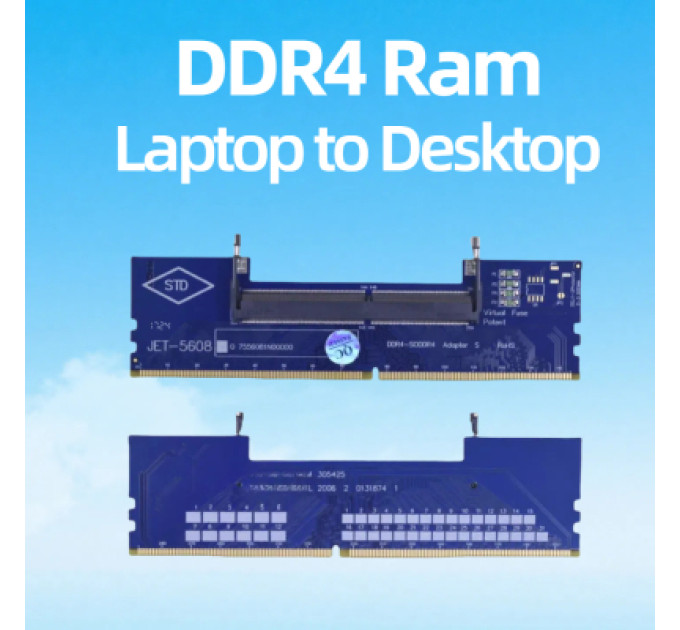 Dynamode Конвертор Dynamode DDR4 Laptop SO-DIMM to Desktop DIMM RAM Memory (DM-DDR4-DIMM-Converter)