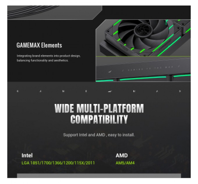 Кулер до процесора Gamemax HAILSTORM 360 BK