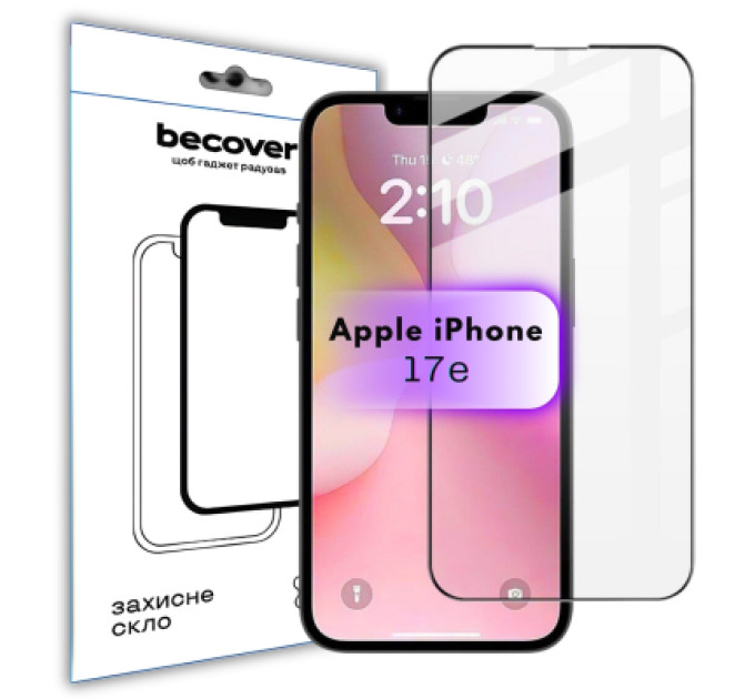 BeCover Скло захисне BeCover Apple iPhone 17e Black (715141)