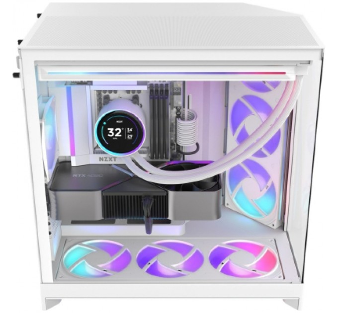 Корпус для ПК NZXT H9 Flow RGB Dual-Chamber White (CM-H92FW-R1)