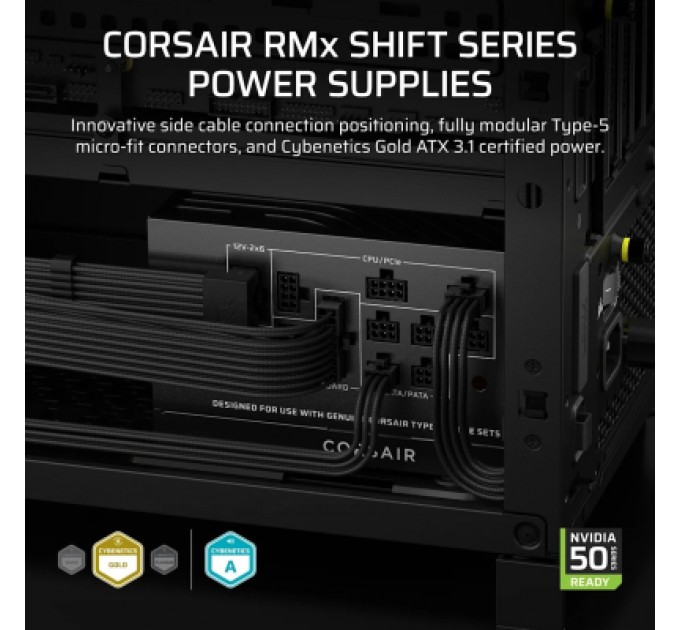 Блок живлення Corsair 1000W RM1000x Shift ATX 3.1 (CP-9020300-EU)
