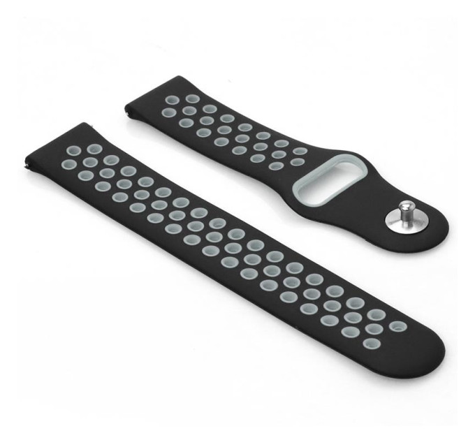 BeCover Ремінець BeCover Vents Style для Xiaomi iMi KW66/Mi Watch Color/Watch S1 Active/Haylou LS01/LS05 Black-Grey (705801)