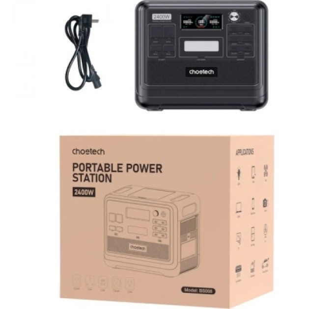 Зарядна станція Choetech BS008-BQB 2400W 2048Wh (BS008-BQB)