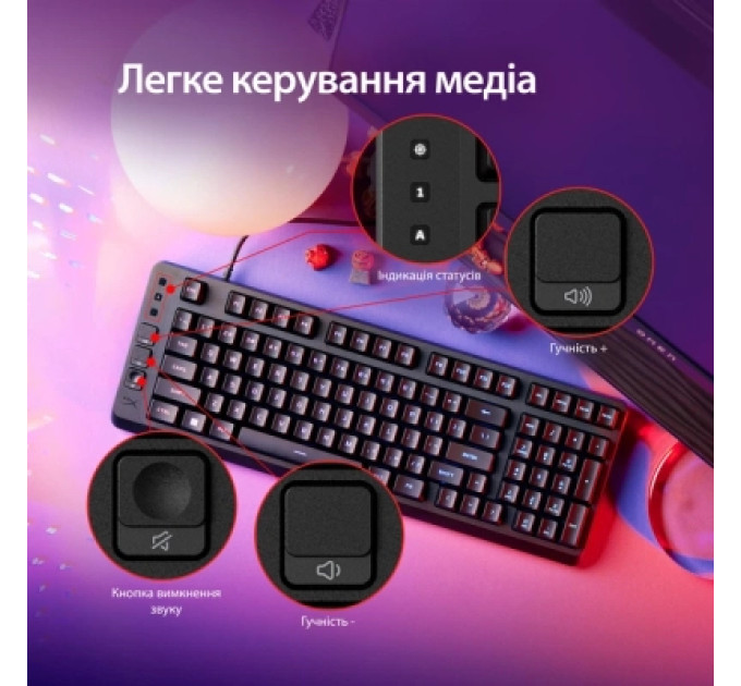 HyperX Клавіатура HyperX Eve 1800 USB UA Black (B7JE0AA)