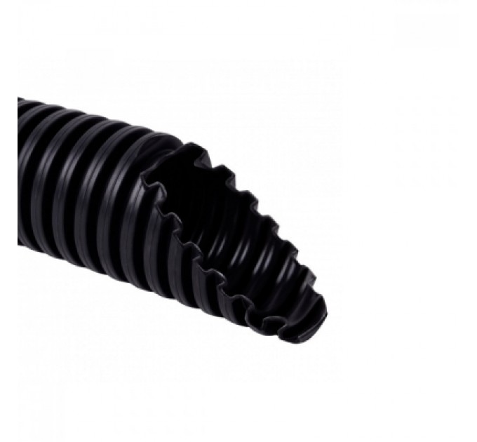 Труба гофрована з протяжкою D20/14.1 мм, PVC, УФ стійка, чорна, бухта 50м Kopos (1420D_F50D)