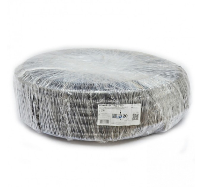 Труба гофрована з протяжкою D25/18.3 мм, PVC, УФ стійка, чорна, бухта 50м Kopos (1425D_F50D)