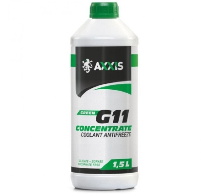 Антифриз AXXIS GREEN концентрат G11 (-80C) 1,5л (AX-2090)