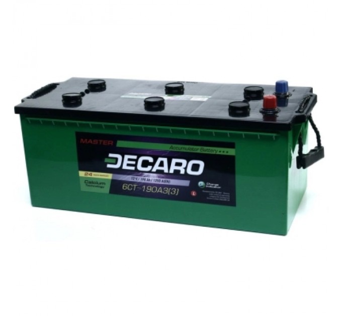 Акумулятор автомобільний DECARO 190Ah-12v MASTER R, EN1250 (6СТ-190 А3 (4) M)