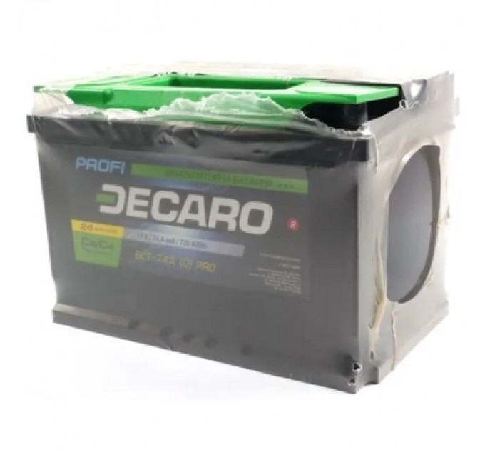 Акумулятор автомобільний DECARO 74Ah-12v PROFI R, EN720 (6СТ-74 А3 (0) PRO)