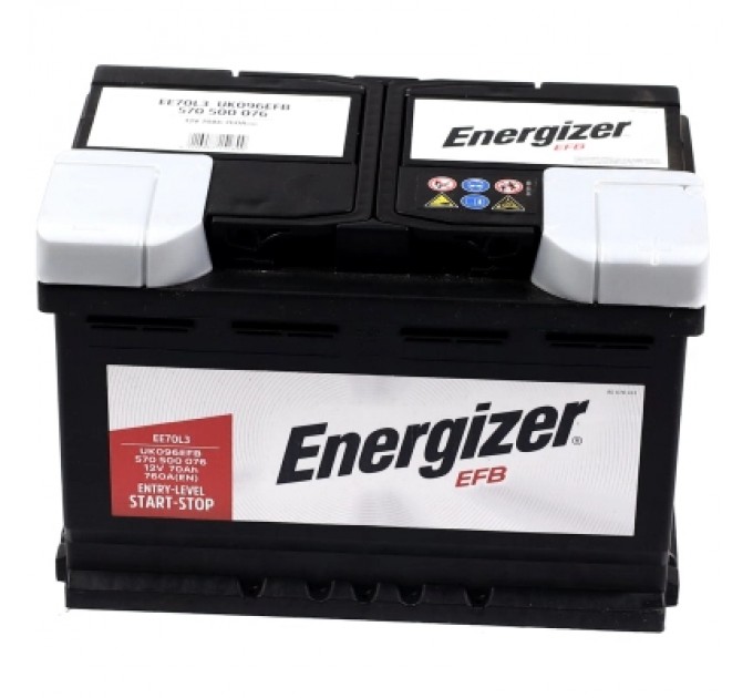 Акумулятор автомобільний Energizer 70Ah-12v EFB R, EN760 (570 500 076)