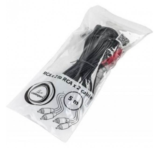 Кабель мультимедійний 2RCA to 2RCA 5.0m Cablexpert (CCA-2R2R-5M)