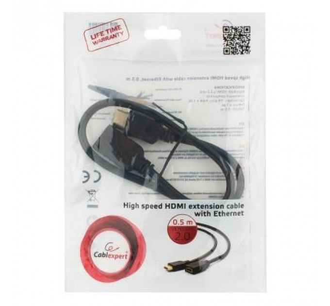 Кабель мультимедійний HDMI male to female 0.5m Cablexpert (CC-HDMI4X-0.5M)