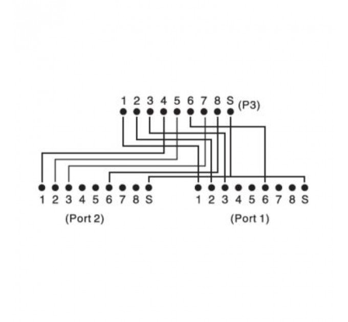 Розгалужувач Digitus витой пары, STP, cat.5e, 1x2RJ-45 (DN-93904)