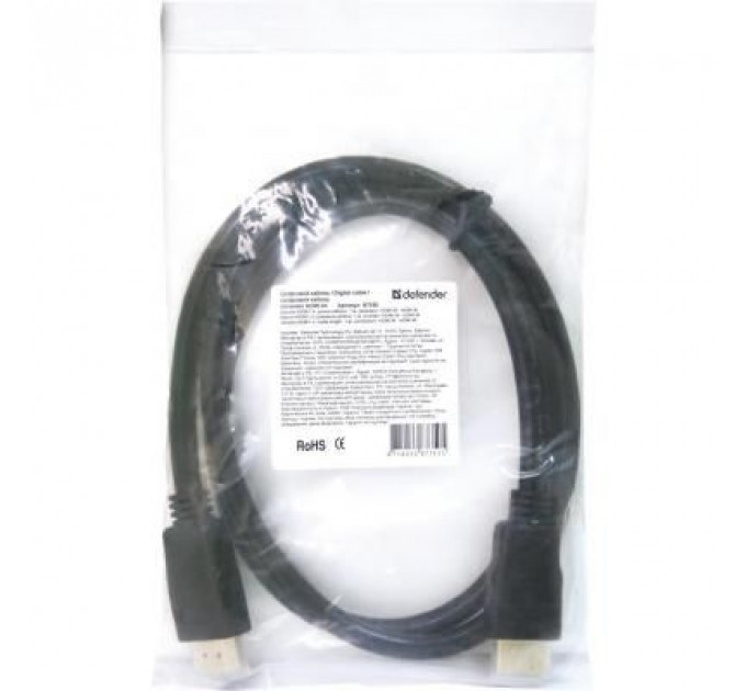 Кабель мультимедійний HDMI to HDMI 1.0m Defender (87350)