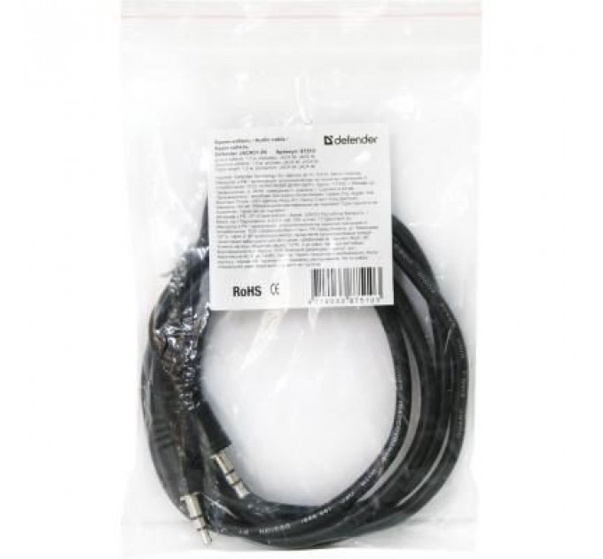 Кабель мультимедійний Jack 3.5mm male/Jack 3.5mm male 1.5m JACK01-05 Defender (87510)