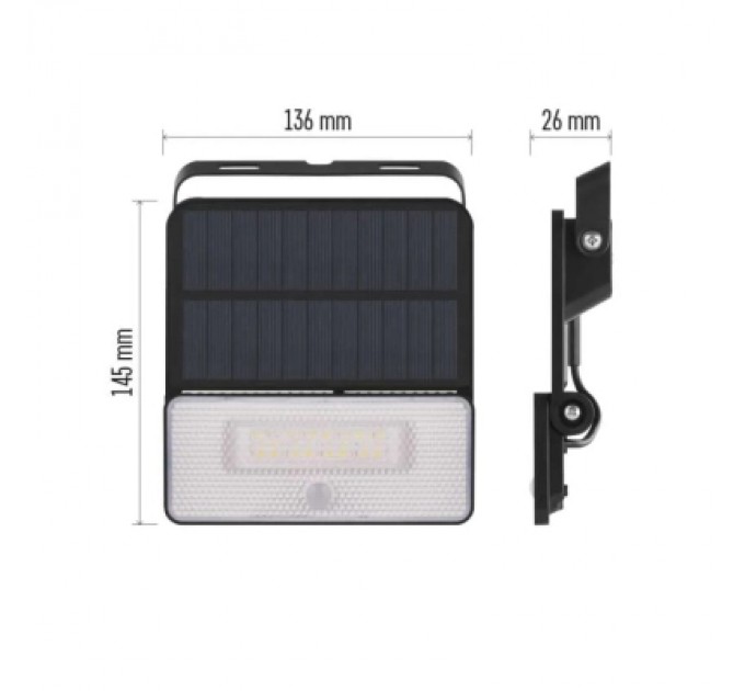Прожектор EMOS сонячний світлодіодний 1000 лм IP54 4000K PIR (ZG121S)
