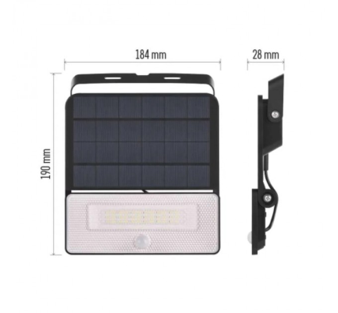 Прожектор EMOS сонячний світлодіодний 1600 лм IP54 4000K PIR (ZG122S)