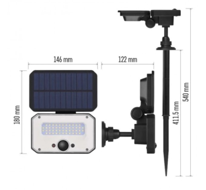 Прожектор EMOS сонячний світлодіодний 1500 лм IP54 3000K PIR (ZG131S)