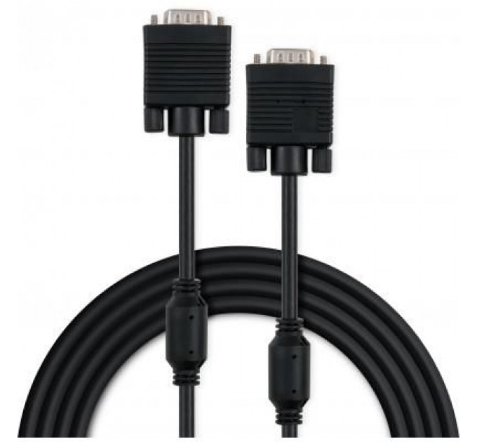 Кабель мультимедійний VGA 10.0m ferrits Vinga (VCPVGAF10BK)