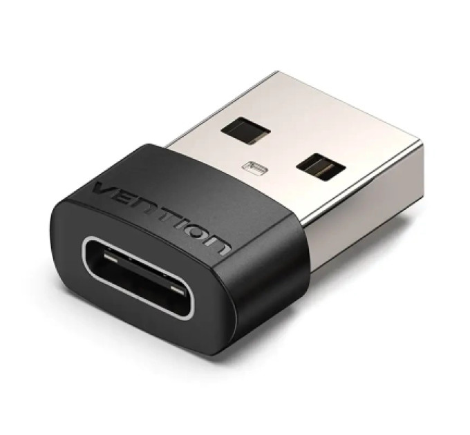 Vention Перехідник USB 2.0 AМ to USB Type-C (F) Black PVC Vention (CDWB0)
