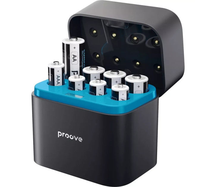 Proove Зарядний пристрій Proove Compact Station 8pcs (4xAAA + 4xAA) Black (RBCS00000001)