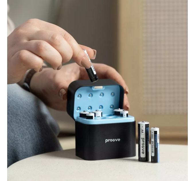 Proove Зарядний пристрій Proove Compact Station 8pcs (4xAAA + 4xAA) Black (RBCS00000001)