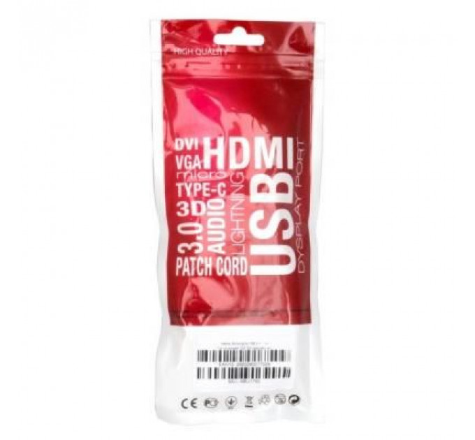 Кабель мультимедійний Jack 3.5mm male to 3RCA 90° Extradigital (KBV1732)
