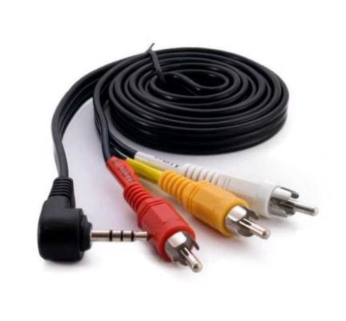 Кабель мультимедійний Jack 3.5mm male to 3RCA 90° Extradigital (KBV1732)