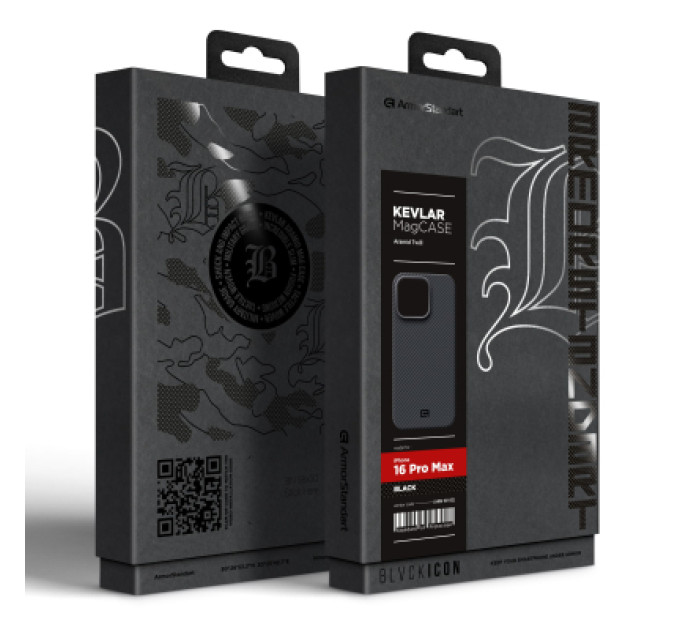 Armorstandart Чохол до мобільного телефона Armorstandart BlackIcon Aramid Twill MagCase Apple iPhone 16 Pro Max Black (ARM90152)