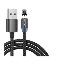 Дата кабель USB 2.0 AM to Lightning magnetic black Denmen (DN-D09L-BK)