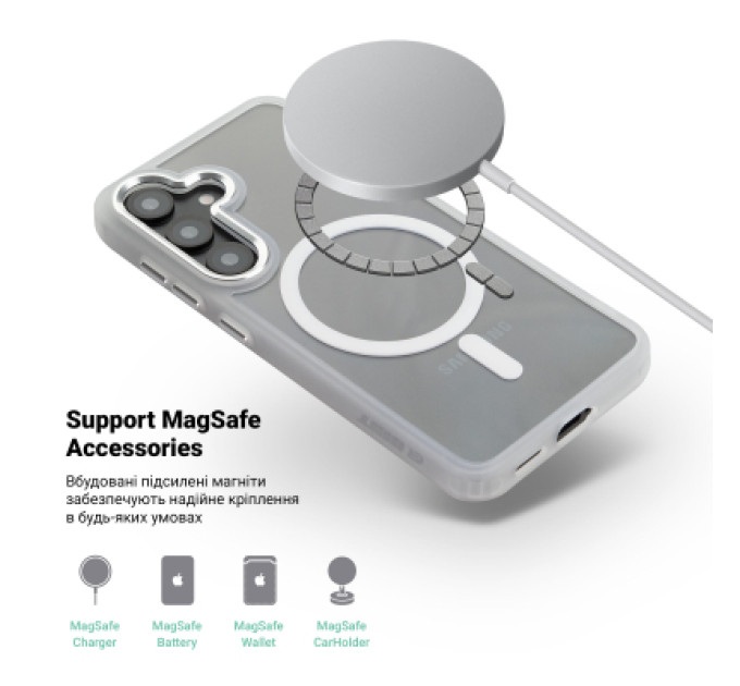 Armorstandart Чохол до мобільного телефона Armorstandart Unit MagCase Samsung S26 Plus 5G Clear Silver (ARM89450)