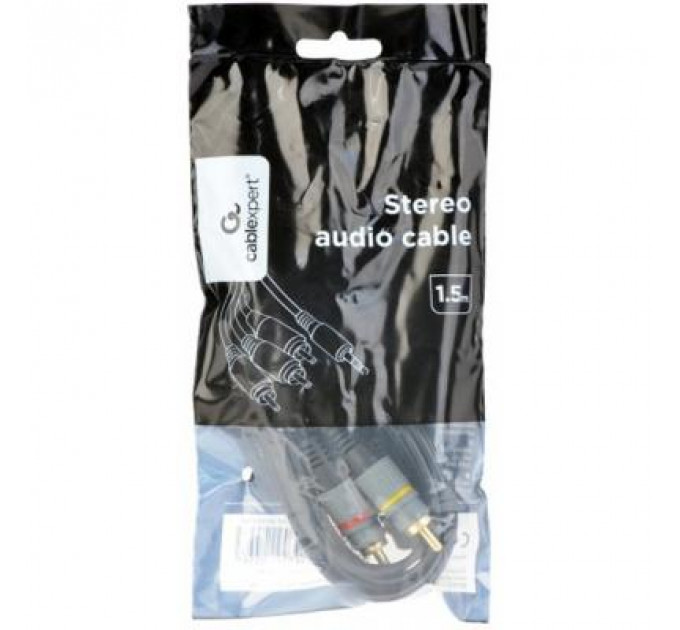 Кабель мультимедійний 3.5 Jack (4pin) to 3RCA 1.5m Cablexpert (CCAP-4P3R-1.5M)